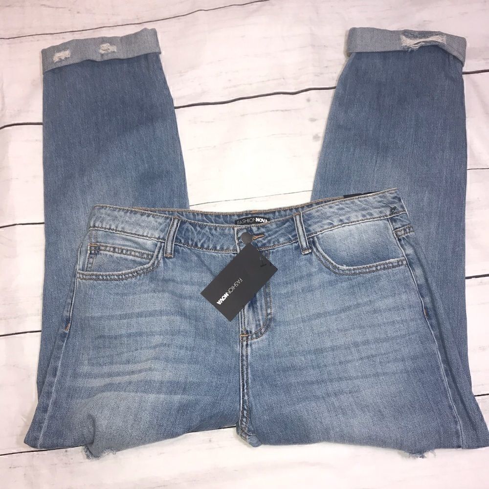 NEW Jax Distressed High Rise Boyfriend Jeans-9 - Picture 9 of 12